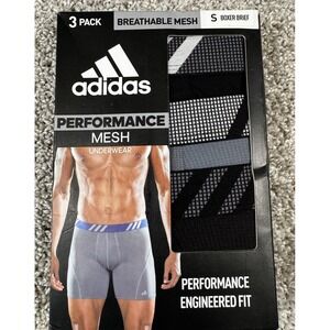 NEW Adidas Mens Performance Mesh Underwear Boxer Brief 3 Pack Small